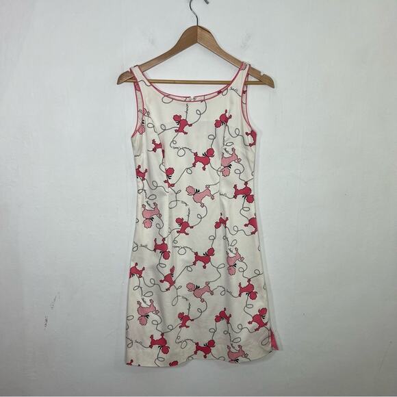 Vintage Becky + Max Pink White Poodle Dog Dress Size 4 - Picture 7 of 13